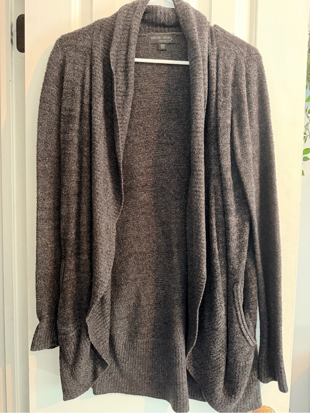 Barefoot Dreams CozyChic Lite Cardigan in Charcoal Gray